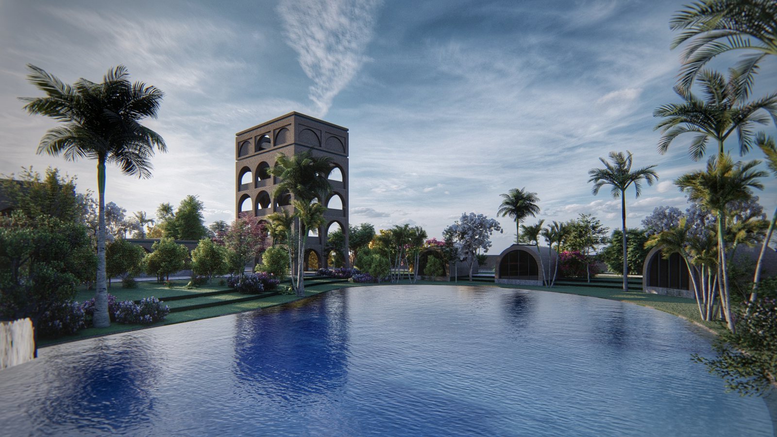 Bagh brick tower, alternate angle