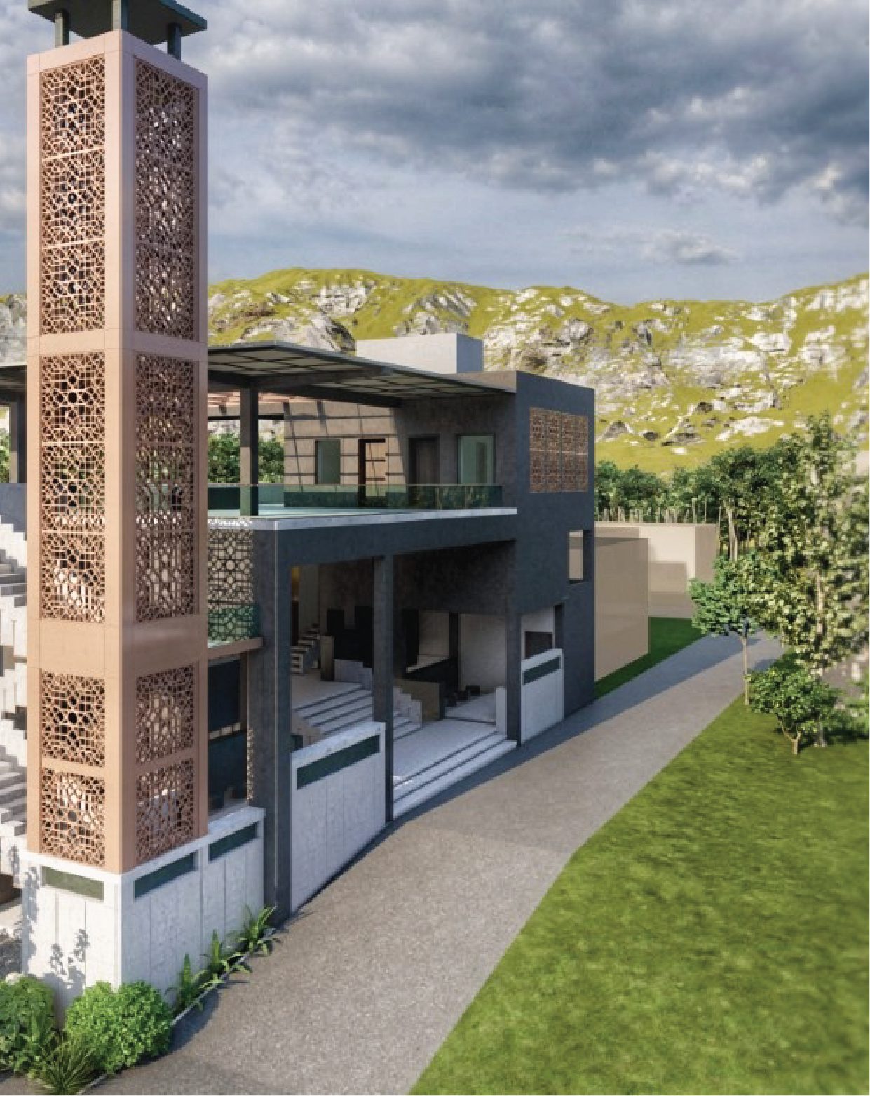 Bani Gala Mosque approach