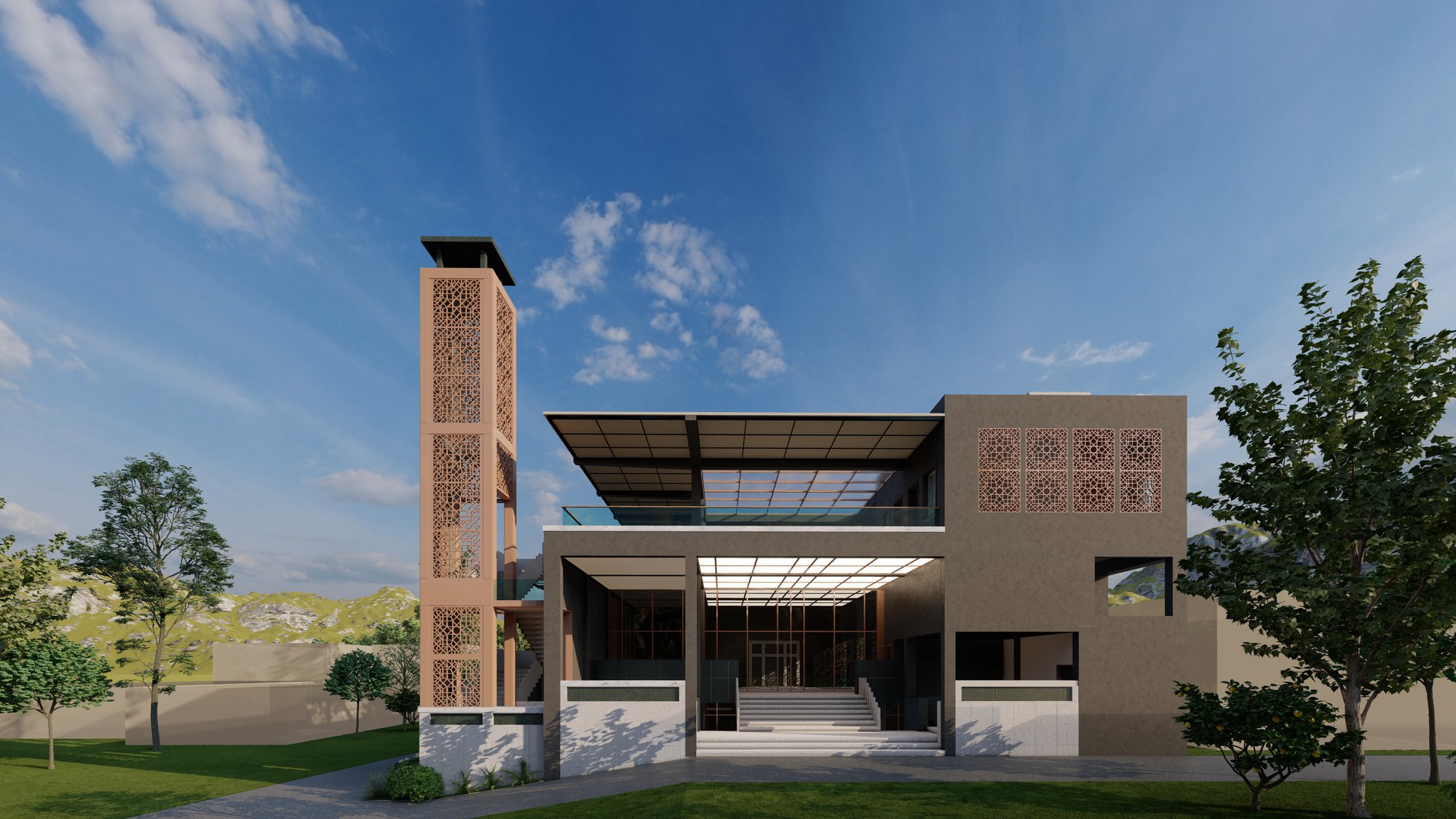Bani Gala Mosque facade detail