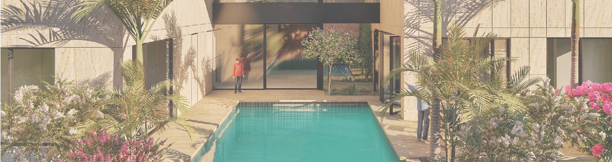 Courtyard pool at Bedian Residence, Lahore